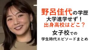 野呂佳代の学歴・経歴